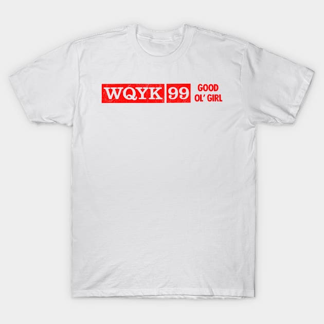 WQYK Good Ol' Girl Tampa  / Defunct 1980s Radio Station Logo T-Shirt by CultOfRomance